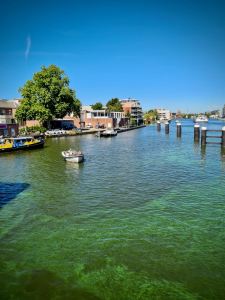 Boats in the Zaan from the Beatrixbrug bridge