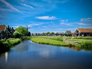 Buildings and windmills