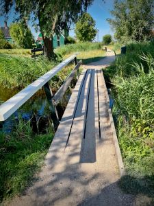 Crossing a small bridge
