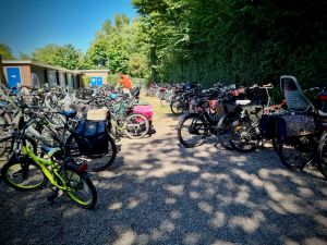 Lots of bikes parked up at Zwembad De Breek