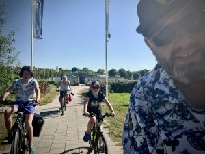 Leaving Pannenkoek de Appel pancake house