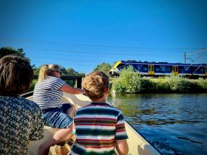 Approaching the train bridge