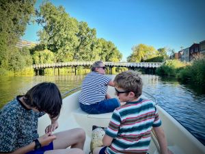 Approaching the walking and cycling bridge, near the new development