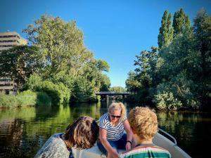 On De Gouw, walking and cycling bridge in the background