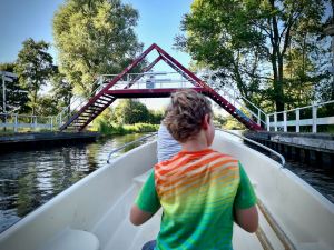 Approaching an unusual walking bridge