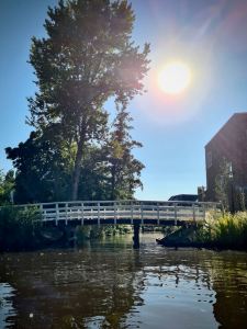 Walking and cycling bridge next to new development