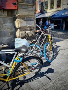Bikes and Swapfiets parked up