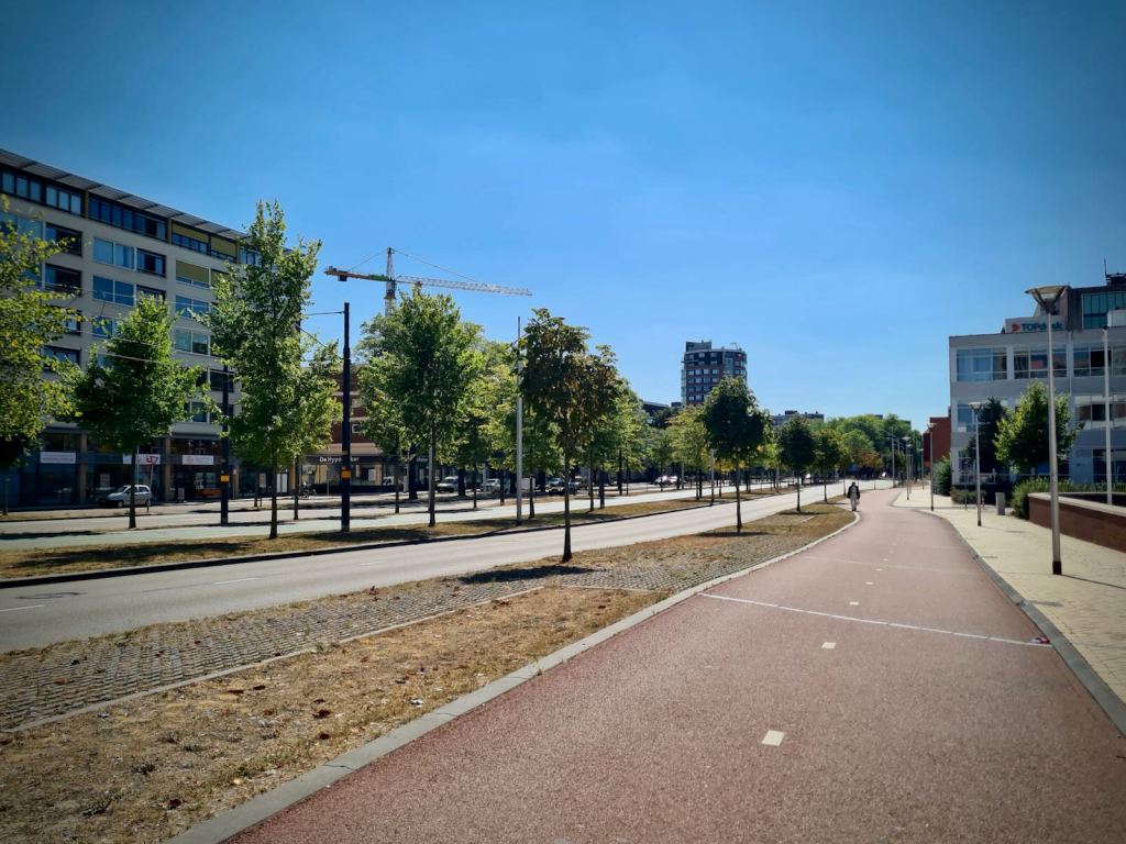 Two-way cycle paths on both sides of Westlandseweg