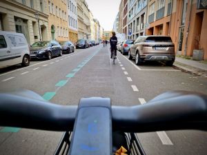 Cycling along Linienstraße