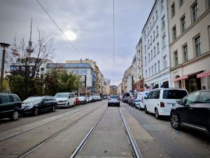 Cycling along Alte Schönhauser Str.
