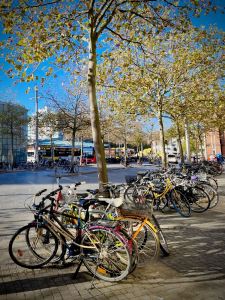 Cycles parked up outside Bremen Hauptbahnhof