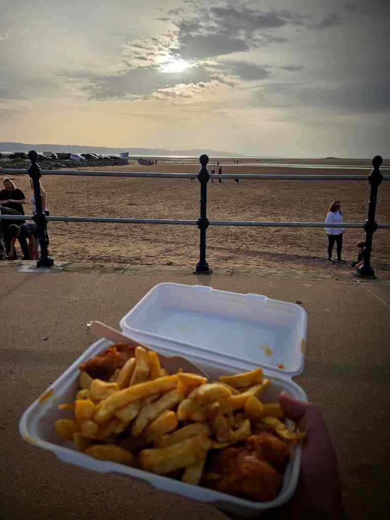 Chippy tea at West Kirby Beach
