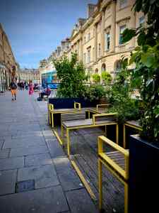 Pop-up seating on Milsom Street