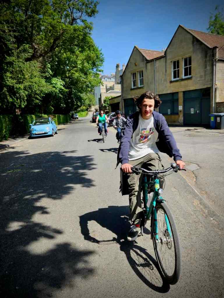 Riding along Henrietta Mews
