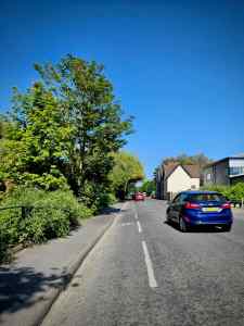 Painted lane on Feeder Road