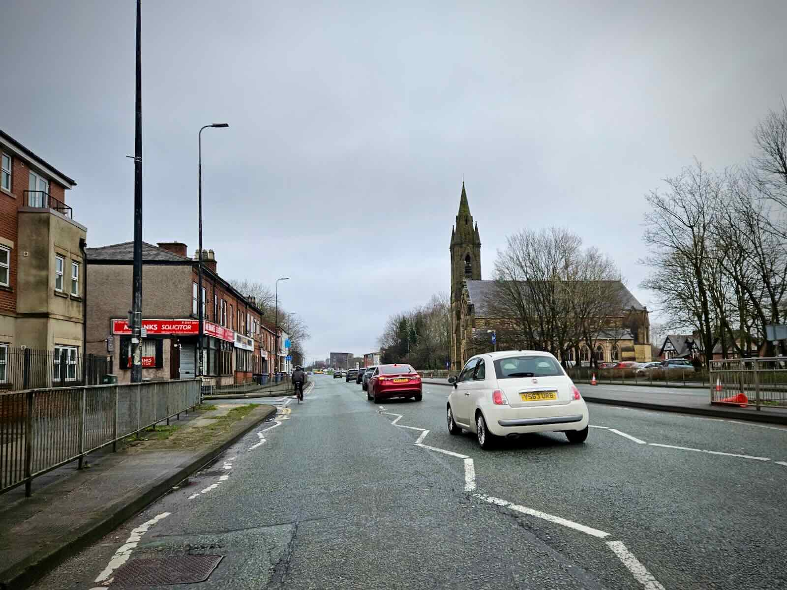 No cones towards Davyhulme Road East