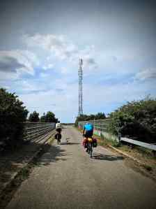 Riding on Chalk Hill, above the A299