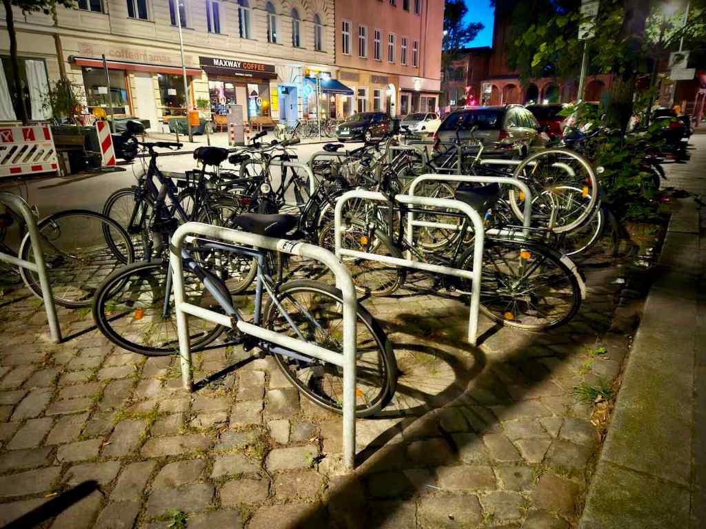 Cycle parking near our hotel, on Kirchstraße