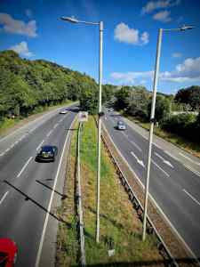 View of A249 Sittingbourne Road from Jade's Crossing