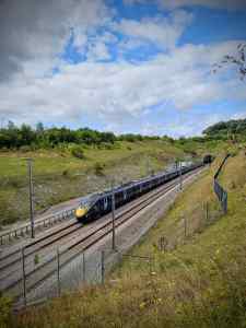HS1 train leaving the North Downs Tunnel