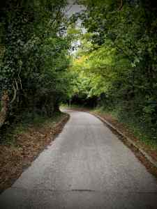 Road leading to an underpass under the A229