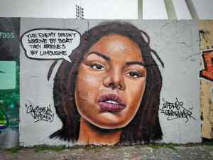 Street art on a section of the Berlin Wall