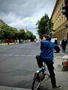 Waiting to cross at Unter den Linden
