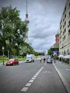 On Rathausstraße, TV Tower in the distance