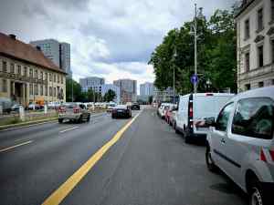 Temporary door-zone cycle lane on Spandauer Straße
