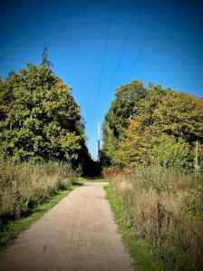 Riding along a gravel path