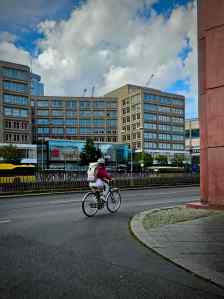 Person cycling on Grunerstraße