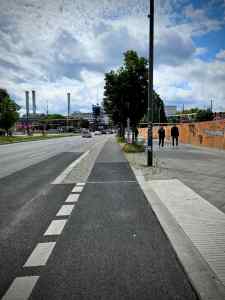 Riding in the cycle path on Alexanderstraße