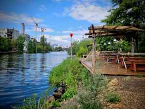 Looking out across the River Spree