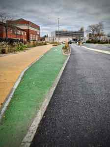 Start of the cycle path, just after the Barton Road junction