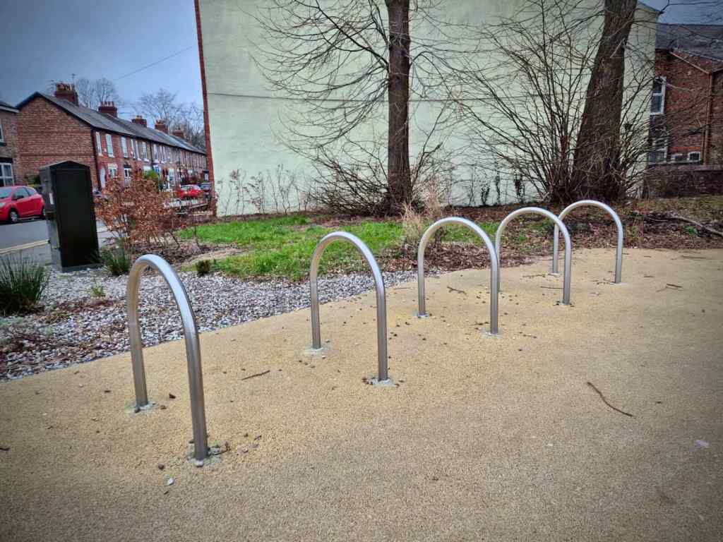 New cycle parking at the end of Pinnington Lane