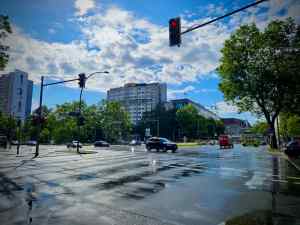 Crossing the Martin-Luther-Straße junction