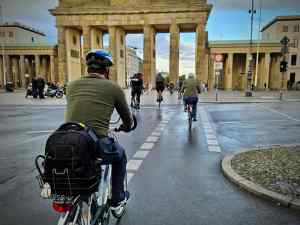 Riding towards the Brandenburg Gate