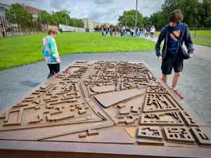 Plan of Berlin Wall border zone and buildings, Bernauer Straße