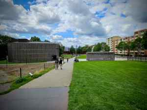 Berlin Wall Memorial looking towards the Chapel of Reconciliation