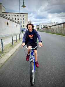 Our eldest riding along Niederkirchnerstraße