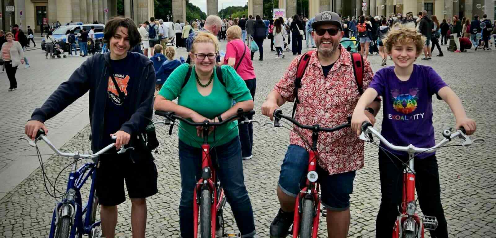 The family in front of the Brandenburg Gate