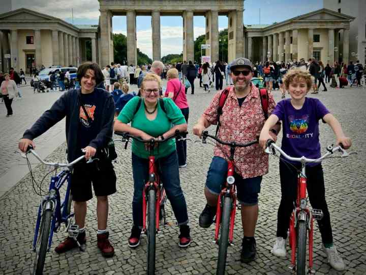 The family in front of the Brandenburg Gate