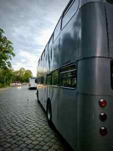 Double decker bus on Züllichauer Straße