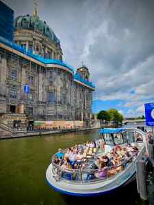 Tourist boat on the River Spree, Berliner Dom on the left