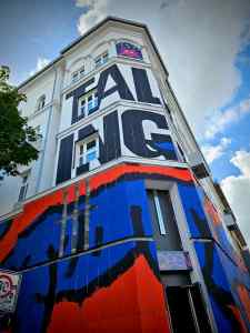 Outside Urban Nation contemporary art museum