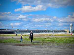 Looking towards the Tempelhof Airport terminal