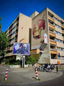 Street art on a building on Prinzenstraße