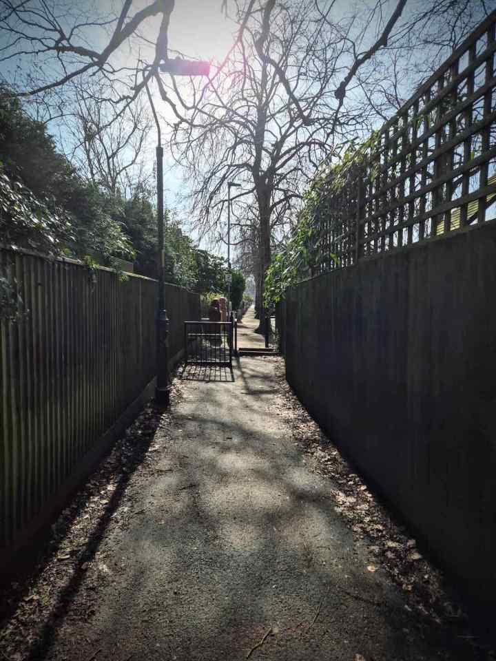 Path between South Drive and Hurstville Road, Chorlton