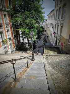 View down the steps on Rue du Mont-Cenis