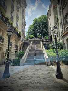 View up steps on Rue Girardon